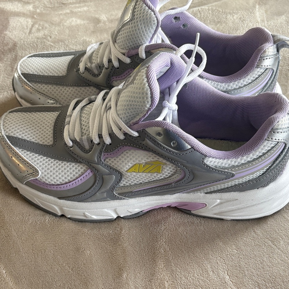 Avia Women's White, Gray, and Lavender Athletic Shoes
